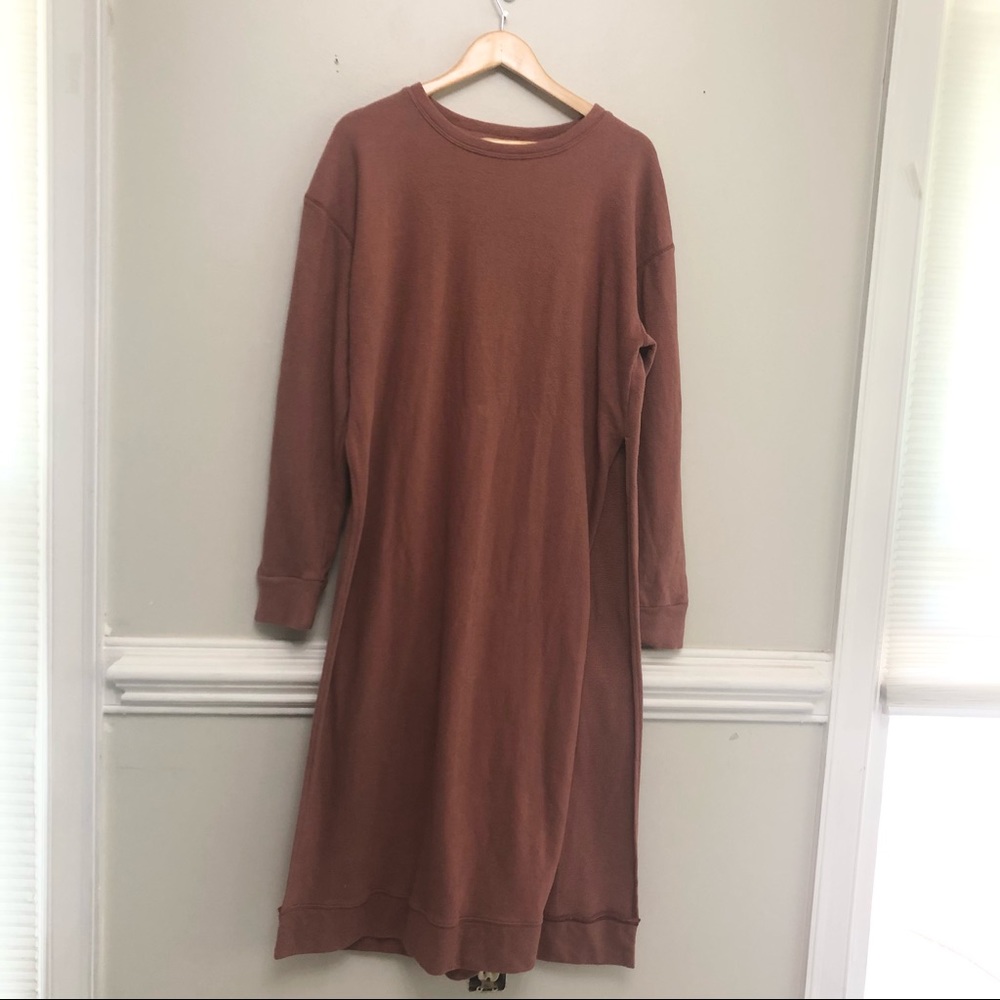 Free People Beach sweatshirt side slit dress / cover up